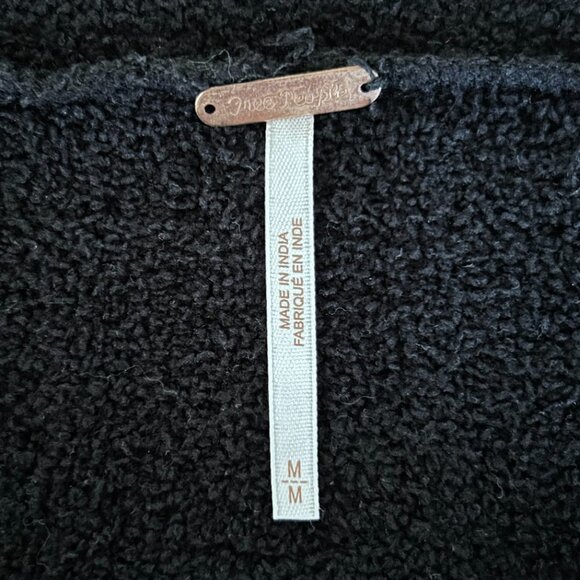 Free People Cabin Fever Ribbed Sweater Washed Black Oversized M - Picture 9 of 11